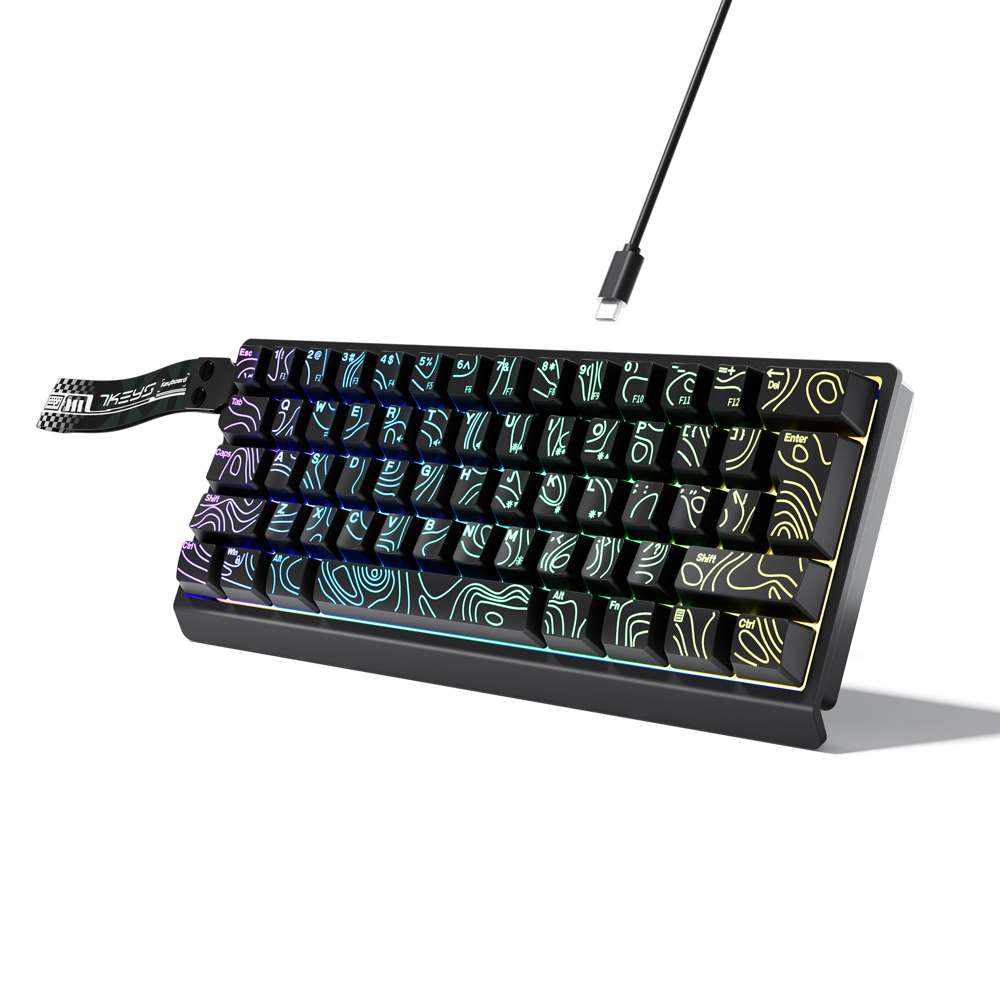 Keyboard Gaming Blue Switch - Teclado Compacto con Cable al 60%