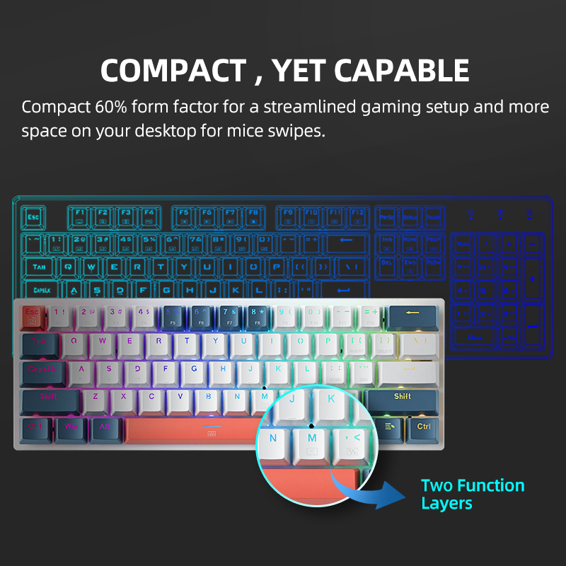 K500-B61 Machenike Mini Keybao - Keyboard Gaming Blue Switch reseña y precio