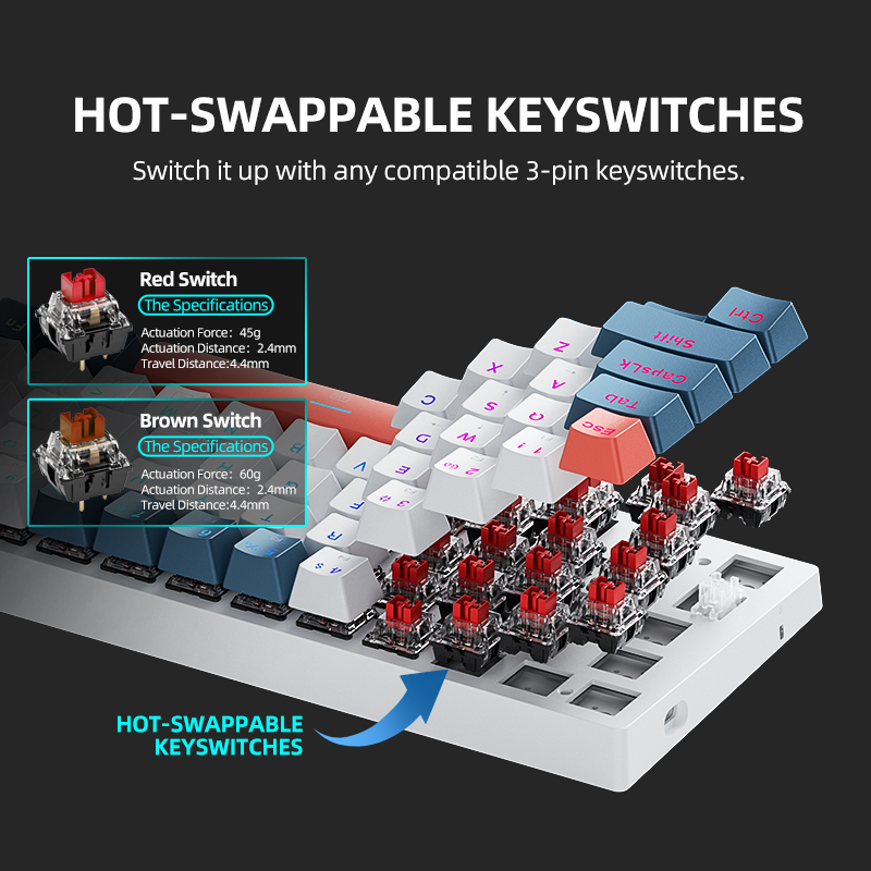 K500-B61 Machenike Mini Keybao - Keyboard Gaming Blue Switch reseña y precio