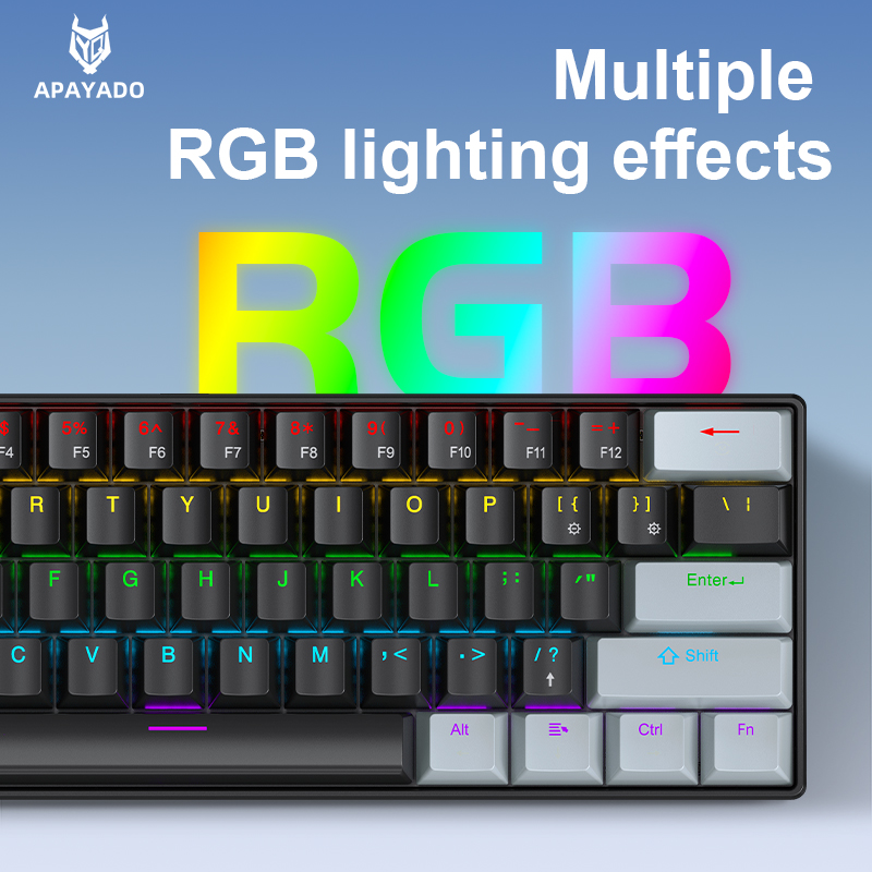 APAYADO K61 Mini teclado mecán - Keyboard Gaming Blue Switch reseña y precio