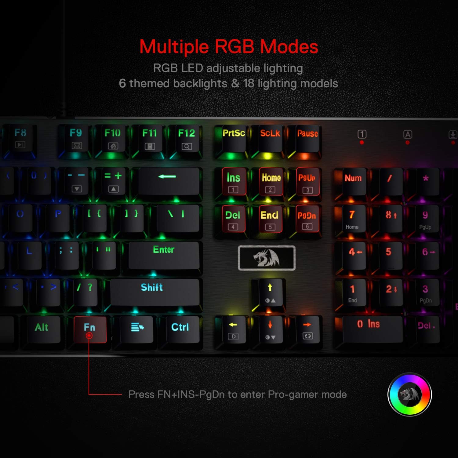 Redragon-Teclado mecánico para - Gaming Keyboard No Noise reseña y precio