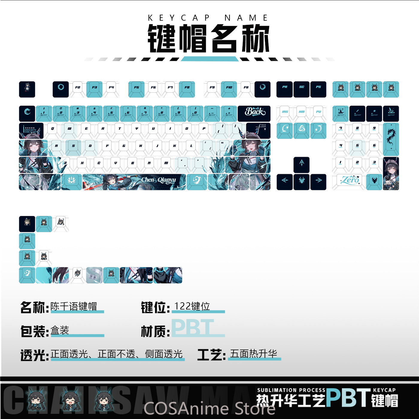 Teclas de Anime de 122 Teclas  - Gaming Keyboard Top reseña y precio